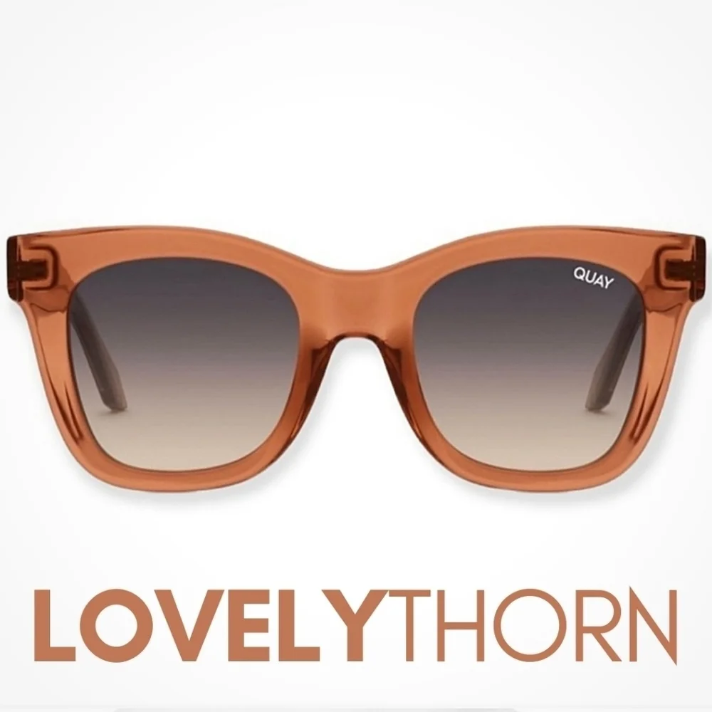 QUAY // ltd ed frosted toffee frame smokey gradient lens modern glam wayfarers